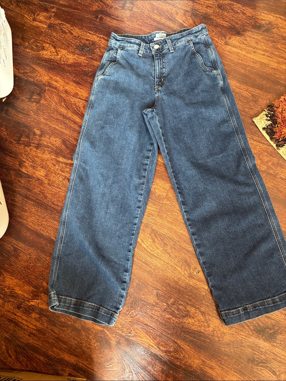L.L. Bean Women's Relaxed Wide-Leg Jeans - Dark Blue